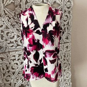 Watercolor Floral Hi Lo Sleeveless Top